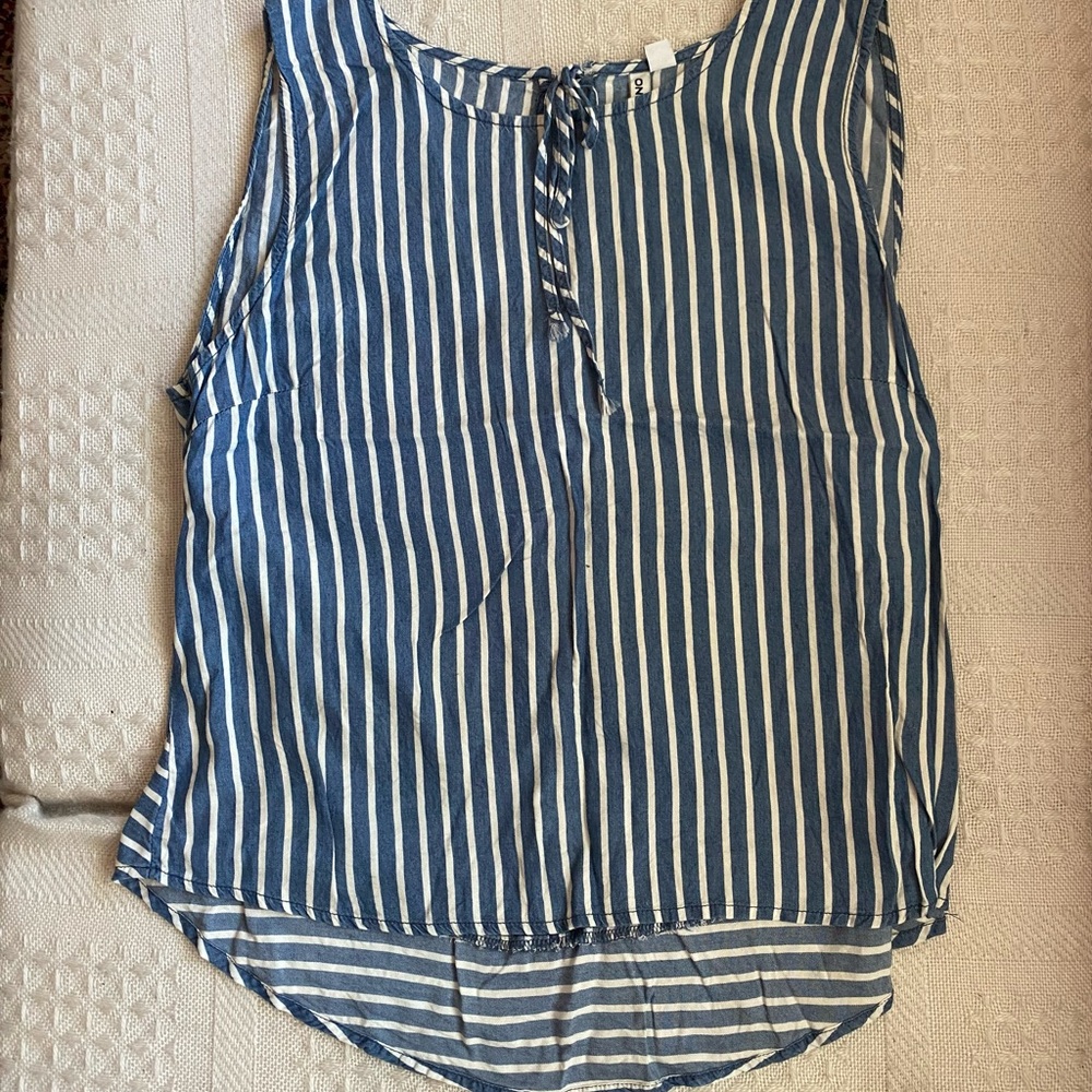 ONLY Blue and White Striped Top